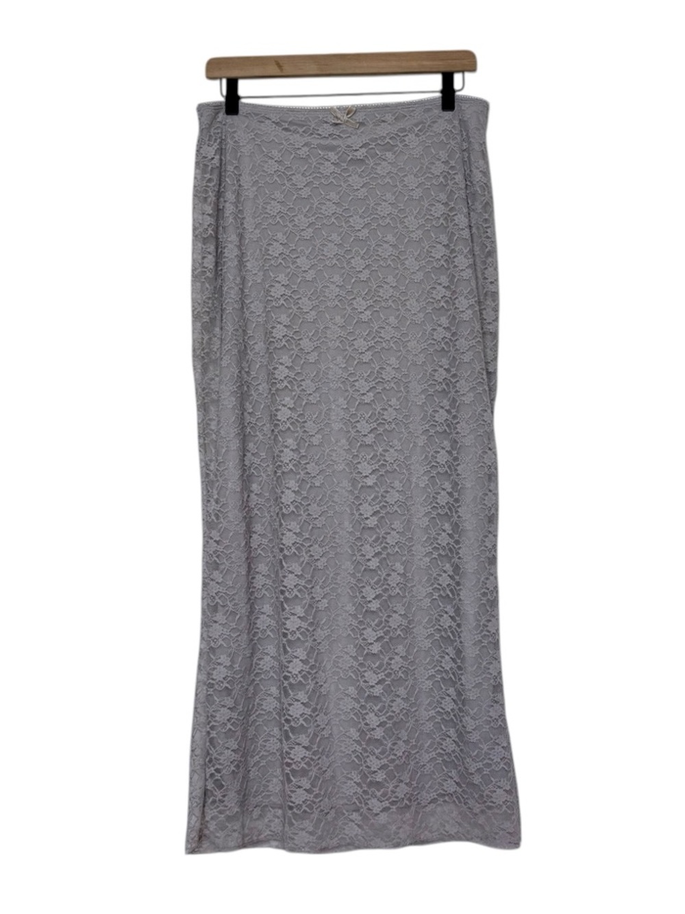 Y2K Madden Girl Size XL Lace Maxi Skirt Velvet Bow Romantic Coquette Fairy